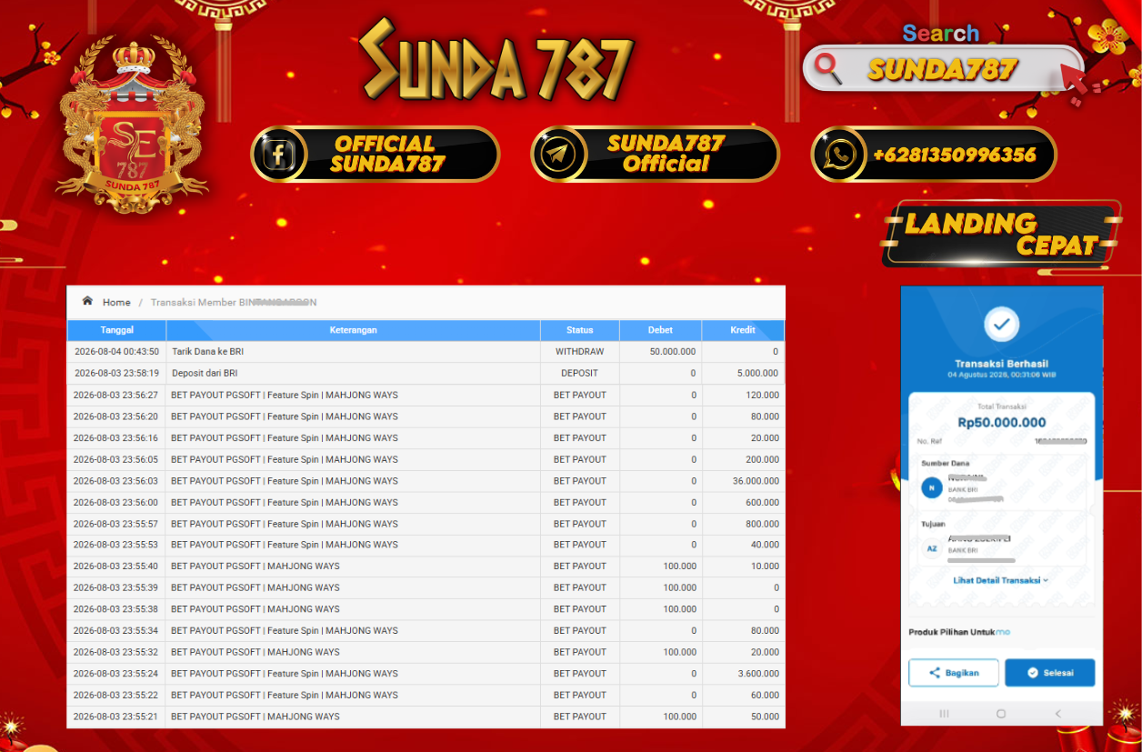 SUNDA787 Jackpot Slot Mahjong ways